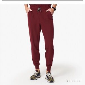 Figs Tansen Jogger Scrub Pants Size L Burgundy XL Tall